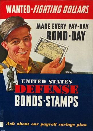 Poster: Wanted-Fighting Dollars. Make Every Pay-Day Bond-Day. United States Defense Bonds-Stamps